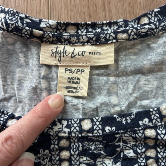 Style & Co Navy A-line Dress Size Small-Petite - Picture 3 of 3